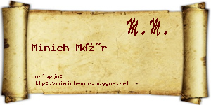 Minich Mór névjegykártya